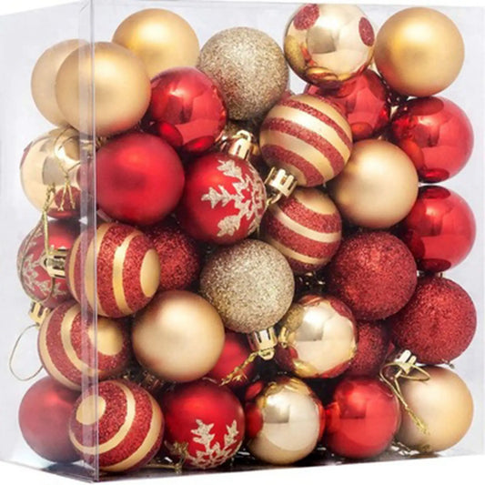 50Pcs Christmas Tree Decorations Hanging Ball Ornaments