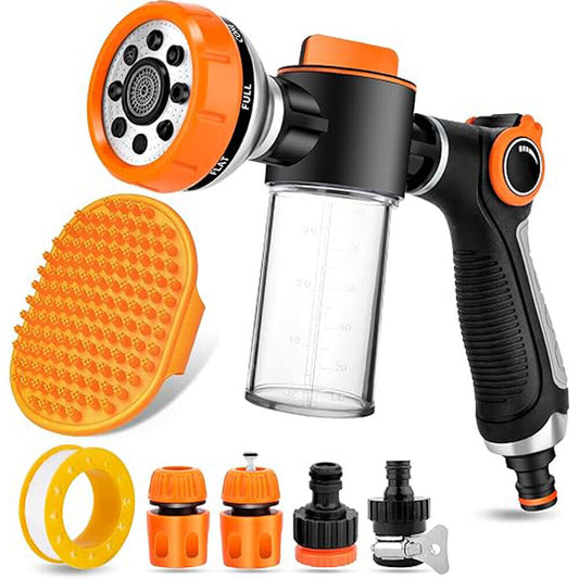 8-in-1 Garden Hose Nozzle Sprayer Set with 100cc Soap Dispenser