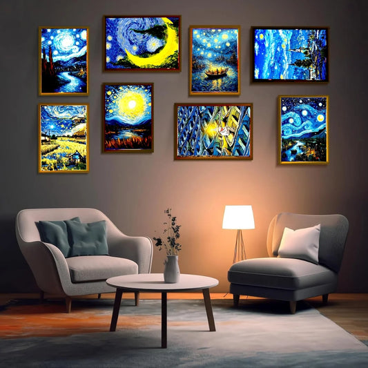 Light Painting Night Light Lamp Van Gogh Starry Sky Wall Art_0