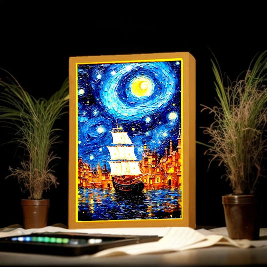 Light Painting Night Light Lamp Van Gogh Starry Sky Wall Art_1