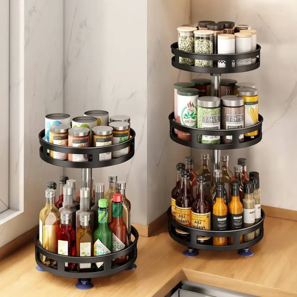 360 Degree Rotating Spice Rack Organizer for Kitchen