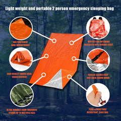 Portable Waterproof Emergency Survival Sleeping Bag - Mylar Thermal Sack for Outdoor Adventures