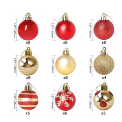 50Pcs Christmas Tree Decorations Hanging Ball Ornaments