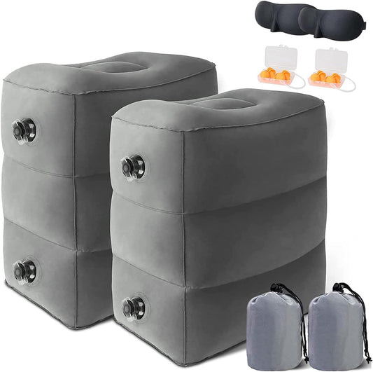 2 Pack Inflatable Foot Rest Pillow for Travel,Travel Accessories,