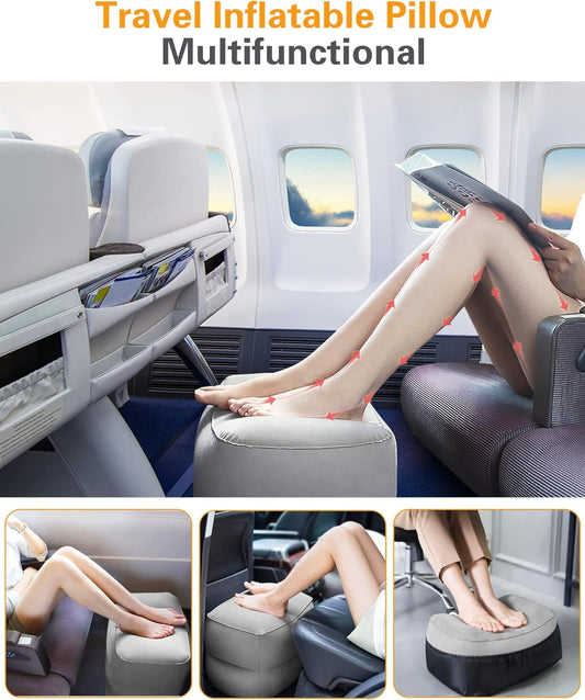 2 Pack Inflatable Foot Rest Pillow for Travel,Travel Accessories,