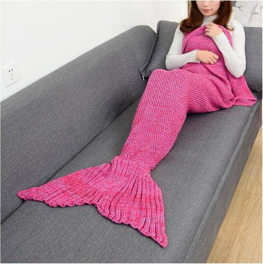 Mermaid Tail Blanket Knitted Crochet for Childern Super Soft Sleeping Blankets