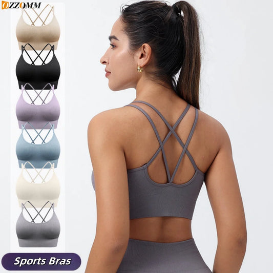 Sports Bras Women Push Up Solid Sports Bra Jogging Gym Wear Fitness