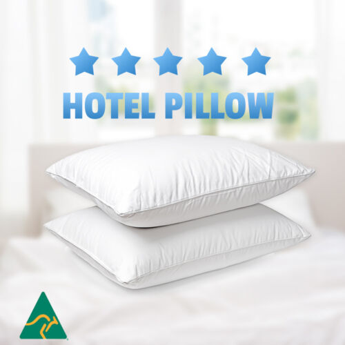 2x Australia Made Microfibre Hotel Pillow with  Cotton Cover -Altern to Down/Latex/Memory