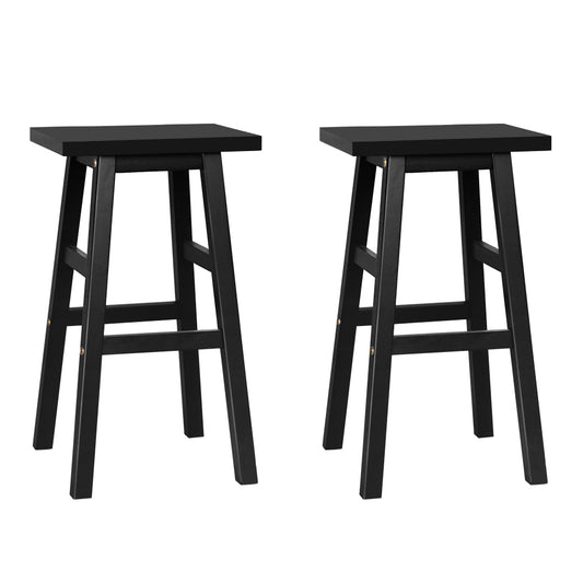 Bar Stools Kitchen Counter Stools Wooden Chairs Black x2