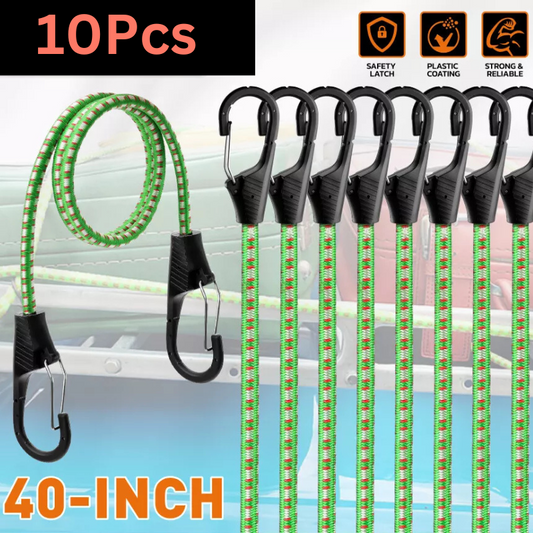 10Pcs Bungee Cords With Hook 40"/1m Outdoor Elastic Bungee Straps Luggage