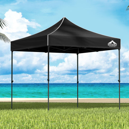 Gazebo Pop Up Marquee 3mx3m Folding 500D Wedding Tent Base Pod Black