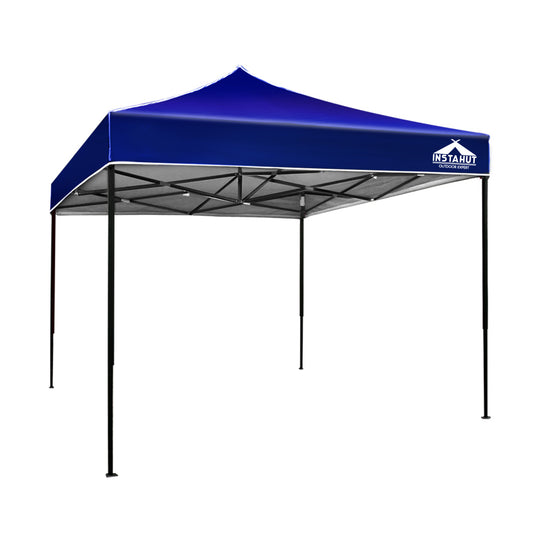 Gazebo Pop Up Marquee 3x3 Folding Tent Outdoor Camping 500D Oxford Blue