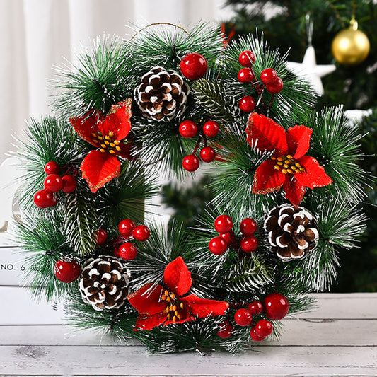 Christmas Wreath Door Garland Decoration Front Door Hanging Flowers Tree Decor