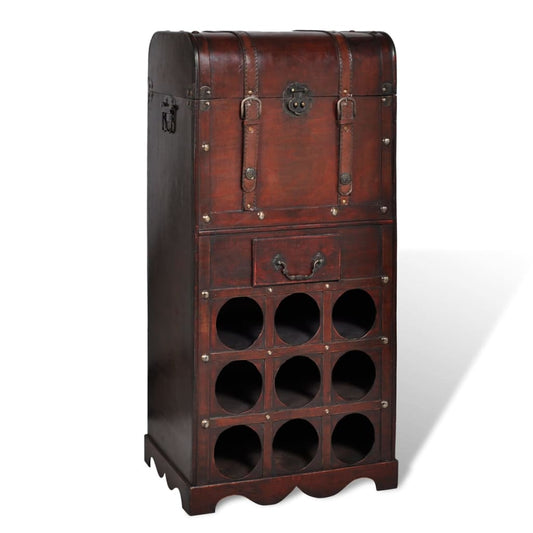 Wooden Chest Wine Rack with Storage