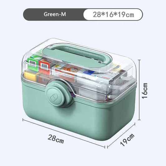 Large Capacity Family Medicine Organizer Box – Portable First Aid Kit &amp; Medical Storage Box