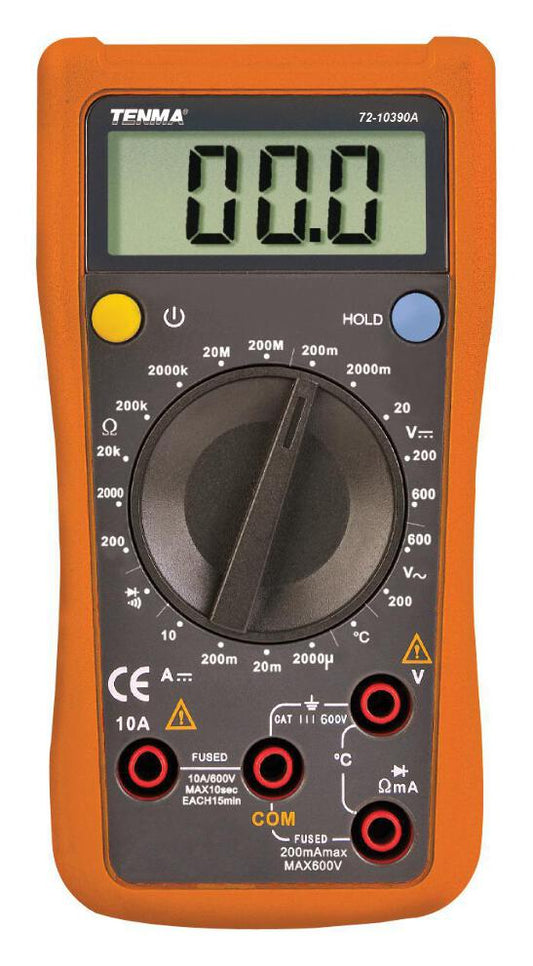 Tenma Handheld Digital Multimeter, 2000 Count, Average, Manual Range, 3.5 Digit