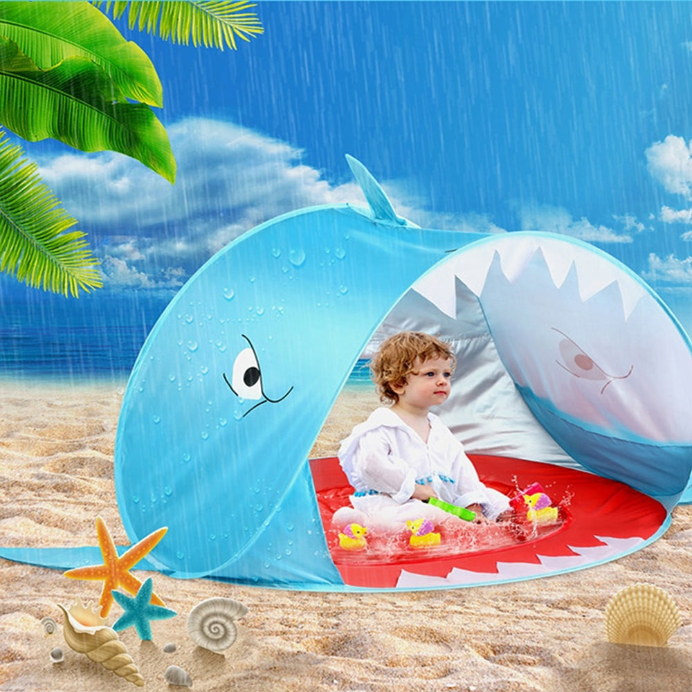 Baby Beach Shark Tent with Shallow Dipping Pool_13