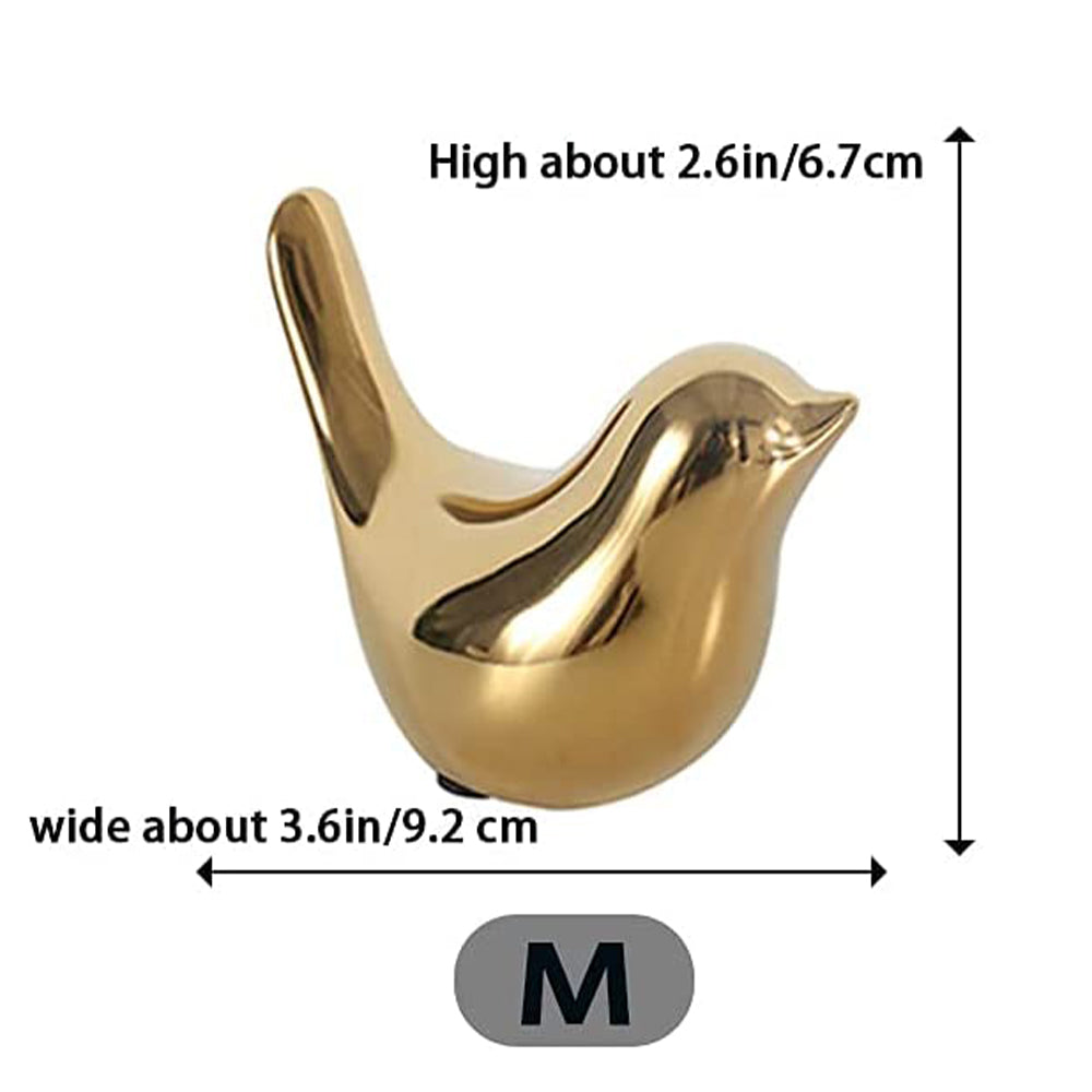 Small Birds Statue Gold Home Décor Modern Style Figurine Decorative Ornament_4