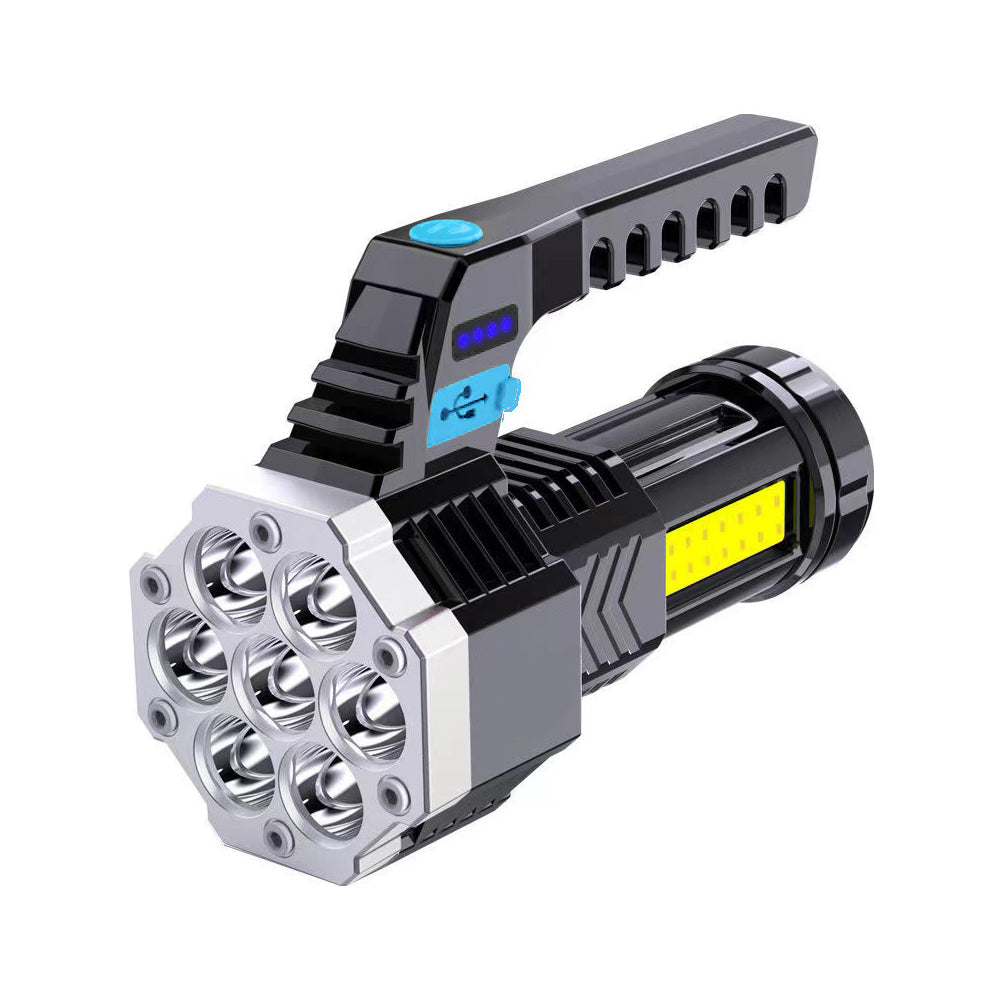 USB Rechargeable Torch Light High Brightness 7 COB Flashlight_0