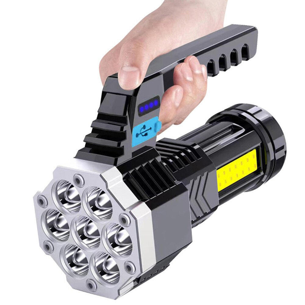 USB Rechargeable Torch Light High Brightness 7 COB Flashlight_9