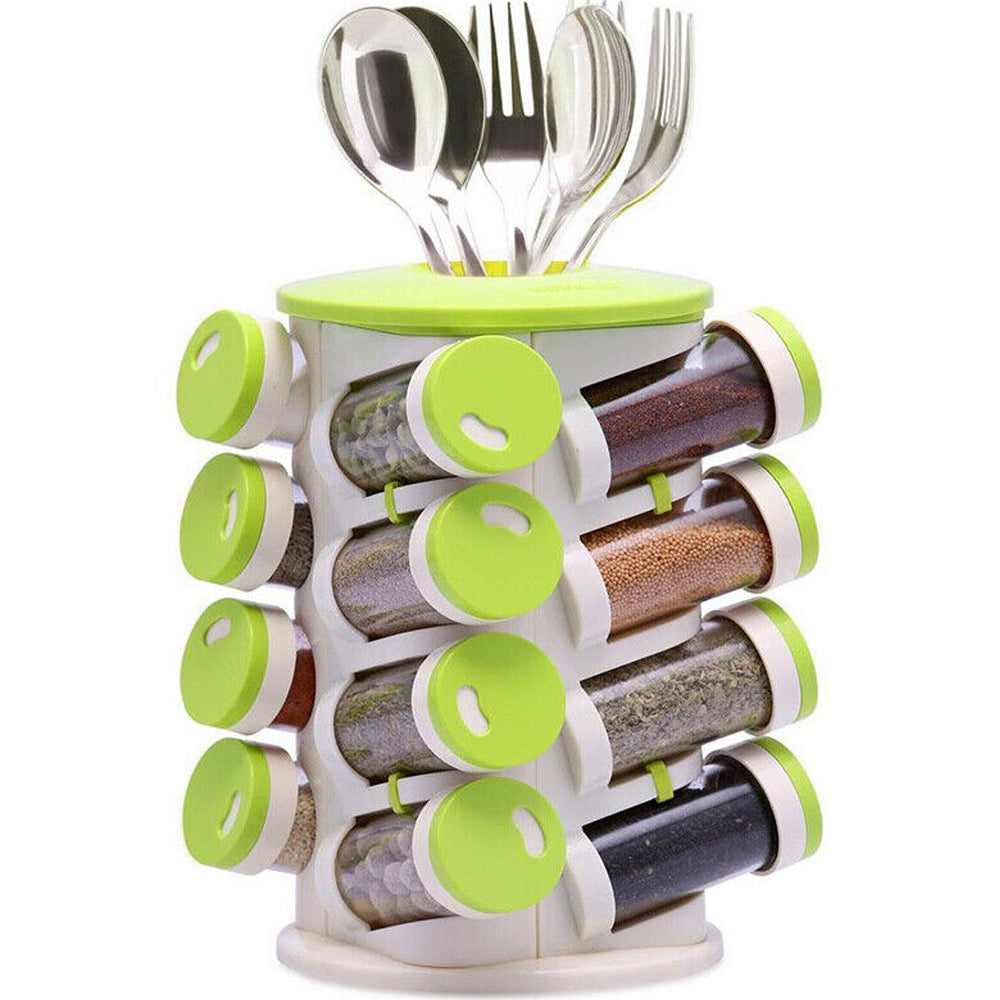 Revolving Transparent Spice Rack Seasoning Rotating Organizer_8