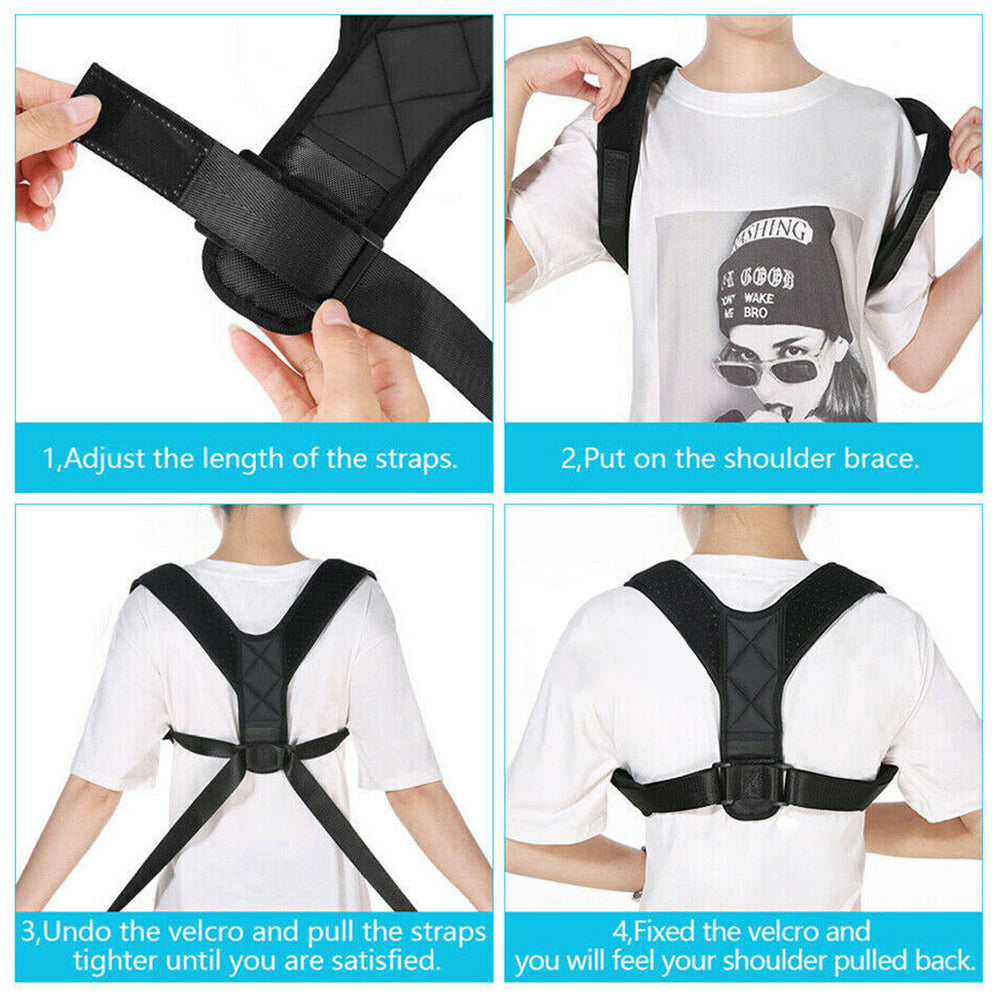 Posture Clavicle Support Corrector Back Straight Shoulders Brace Strap_9