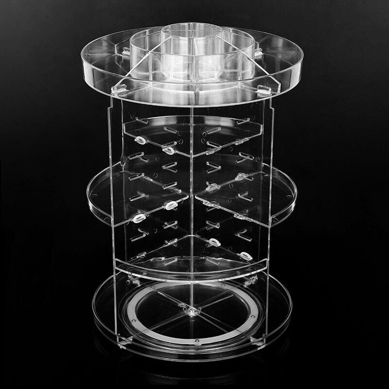 360° Rotating Acrylic Makeup Organiser Clear Cosmetics Storage Box_3