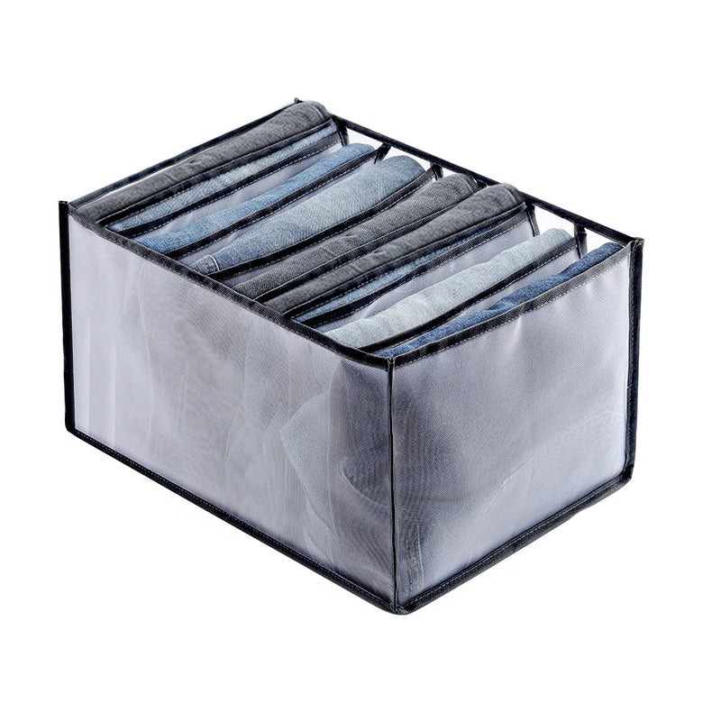 Portable and Foldable Mesh Separation Wardrobe Clothes Organizer - 6/7/9/11 Grids_23