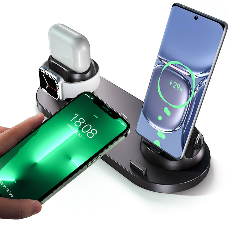 6-in-1 Wireless Charging Station Fast Charging Dock for Android and Apple Devices_12