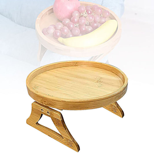 Wooden Sofa Foldable Tray Clip-on Sofa Armrest Tray Coffee Drink Snacks Holder