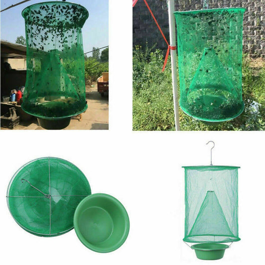 Reusable 6 Pack Fly Trap Insect Killer Net Cage Trap Ranch Pest Hanging Catcher