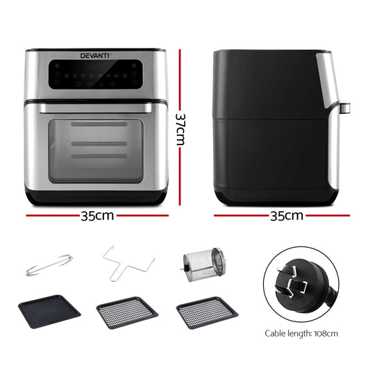 Devanti 10L Air Fryer LCD Kitchen Appliance 1 Year Warranty