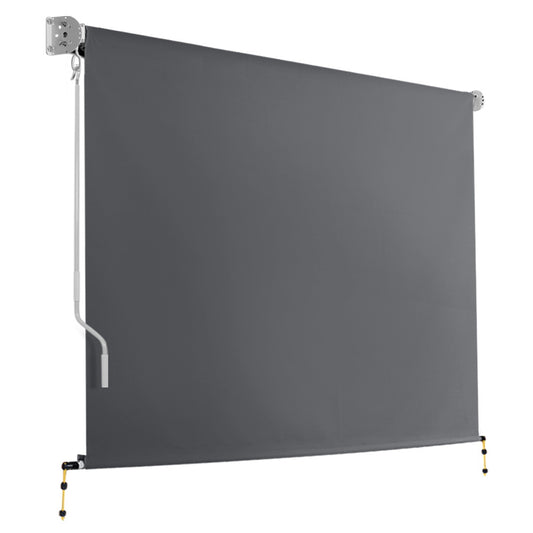 2.7m x 2.5m Retractable Roll Down Awning - Grey