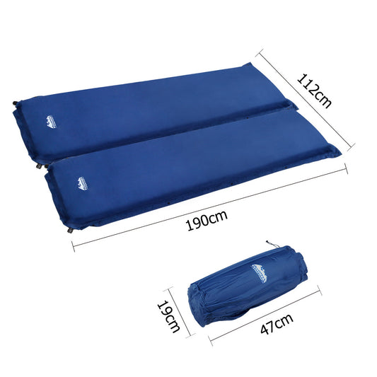 Self Inflating Mattress Camping Sleeping Mat Air Bed Pad Double Navy 10CM Thick