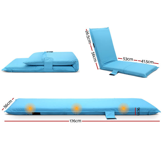 Adjustable Beach Sun Pool Lounger - Blue