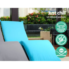 Adjustable Beach Sun Pool Lounger - Blue