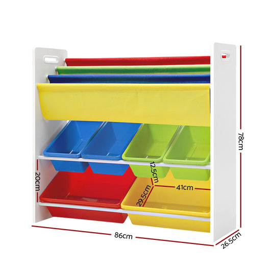 Kids Bookcase Childrens Bookshelf Toy Storage Organizer Display Rack Book