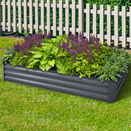 Galvanised Raised Garden Bed Steel Instant Planter 180x90x30CM