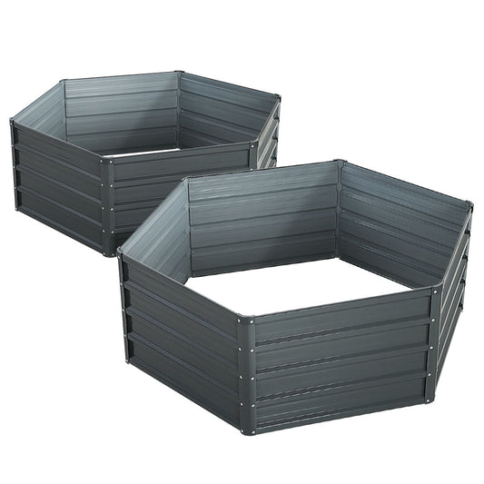 Garden Bed 2PCS 130X130X46CM Galvanised Steel Raised Planter