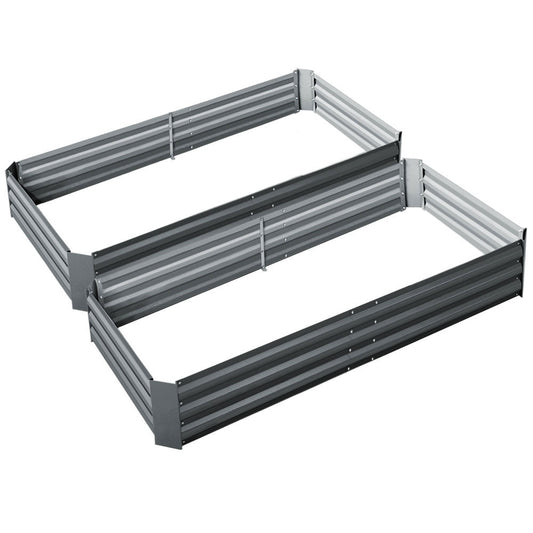 Garden Bed 2PCS 210X90X30cm  Galvanised Steel Raised Planter