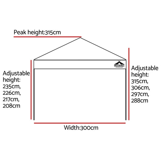 Gazebo Pop Up Marquee 3x3m Outdoor Tent Folding Wedding Gazebos Navy