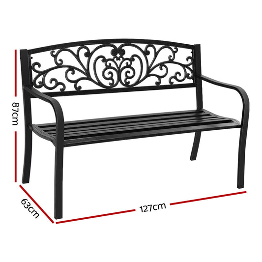 Outdoor Garden Bench - Black