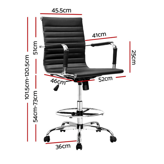 Office Chair Veer Drafting Stool Mesh Chairs Armrest Standing Desk Black