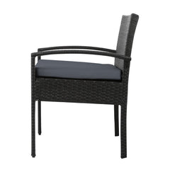 Set of 2 Outdoor Dining Wicker Chairs