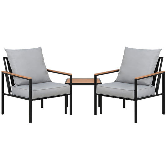 3pcs Outdoor Lounge Setting Bistro Set Chairs Table Patio