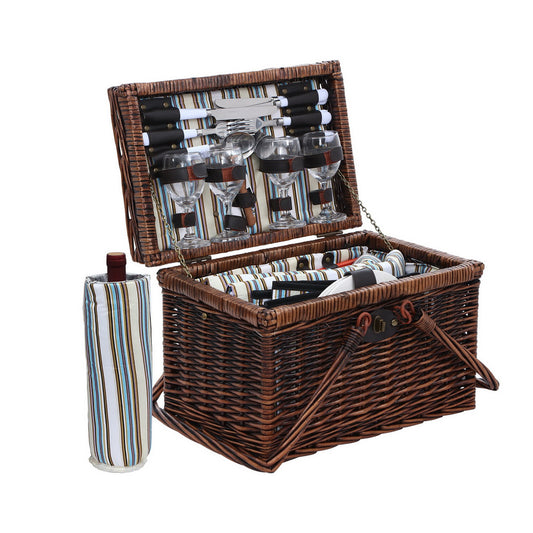 4 Person Picnic Basket Set Deluxe Folding Outdoor Insulated Liquor bag