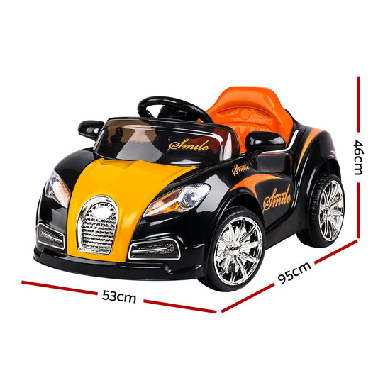 Kids Ride On Bugatti Car  - Black & Orange