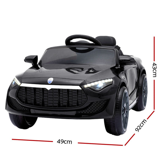 Super Car Inspired Electric 12V Remote Control MP3 LED Kids Ride On Car - Black