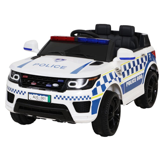 Patrol Police Car Inspired  Electric Powered Kids Ride On Car - White