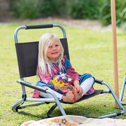 2 Pack Outdoors Beach Chair Folding Portable Summer Camping Outdoors - Black